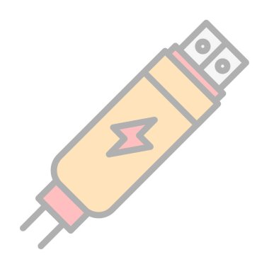 Usb satır simgesi. Tasarım için web şarkısı.