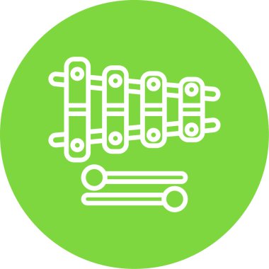 Yeşil Ksilofon vektör çizimi basit tasarım