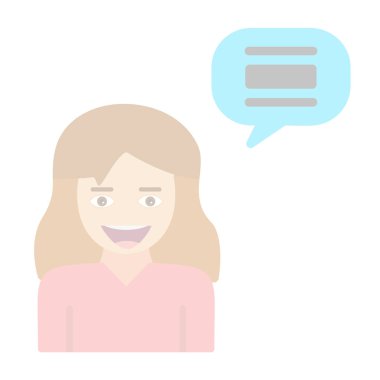 Konuşma balonu olan kadın