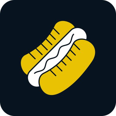 Hot dog simgesi, vektör illüstrasyonu basit tasarım