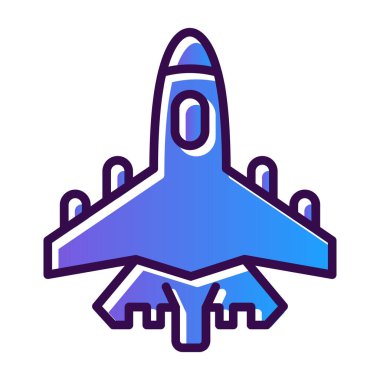 Savaşçı jet simgesi, vektör çizimi basit tasarım