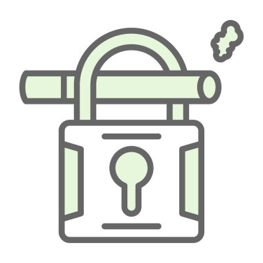 Düz simge, vektör resimlemesini kilitle  