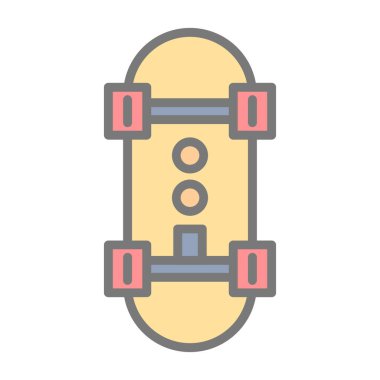 Modern kaykay simgesinin vektör illüstrasyonu                       