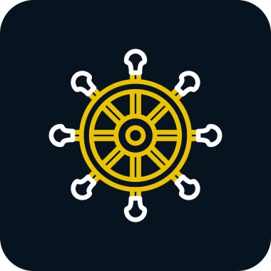 Direksiyon ikonu. Web için basit bir tekerlek vektör simgesi çizimi                    