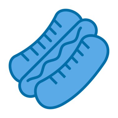 Hot dog simgesi, vektör illüstrasyonu basit tasarım