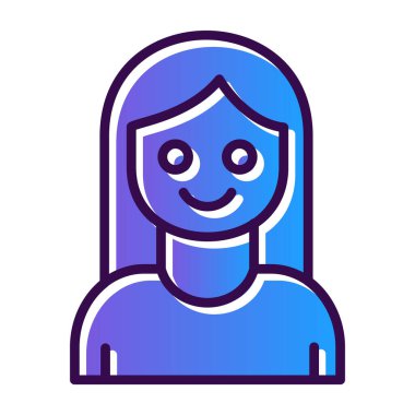 kız web simgesi basit tasarım 