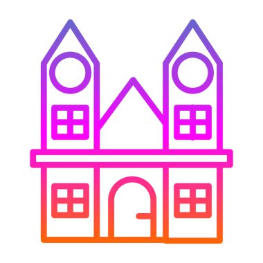 Bina. Web simgesi basit illüstrasyon