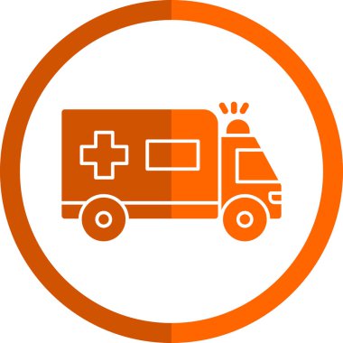 Basit düz ambulans simgesi çizimi