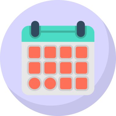 Takvim simgesi, vektör illüstrasyonu basit tasarım