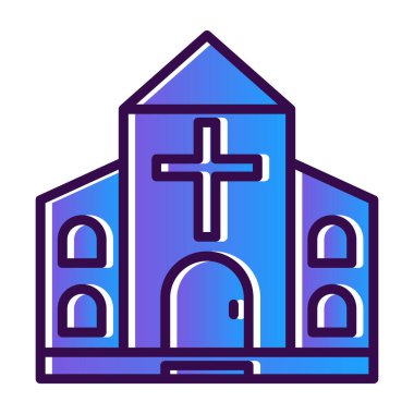 Kilise simgesi, vektör illüstrasyonu basit tasarım