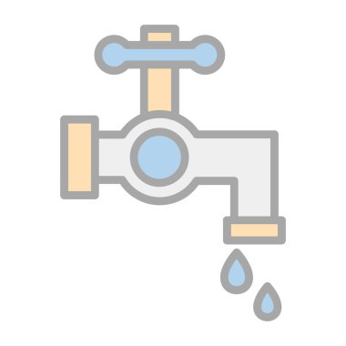 Musluk simgesi izole edilmiş vektör illüstrasyonu  