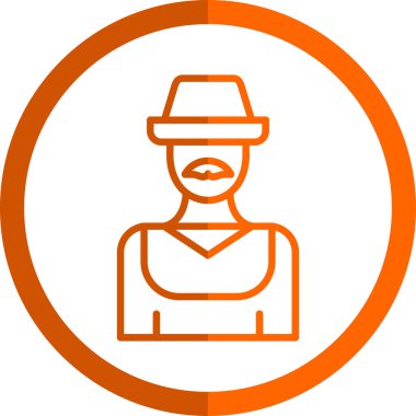 Şapka ikonu vektör illüstrasyonundaki adam