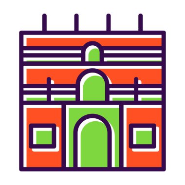 Bina. Web simgesi basit illüstrasyon