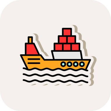 ship icon, vector illustration simple design