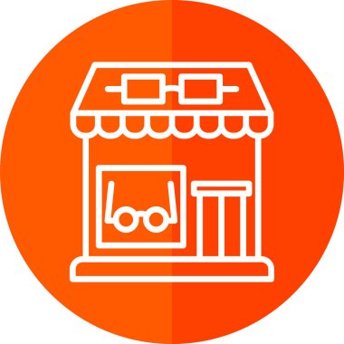 Optik dükkan simgesi, basit vektör illüstrasyon tasarımı