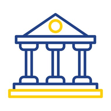Banka binası. Web simgesi basit illüstrasyon