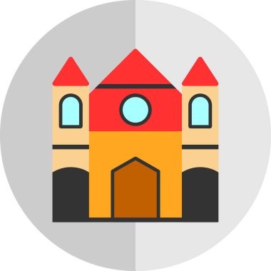 kilise renkli vektör simgesi