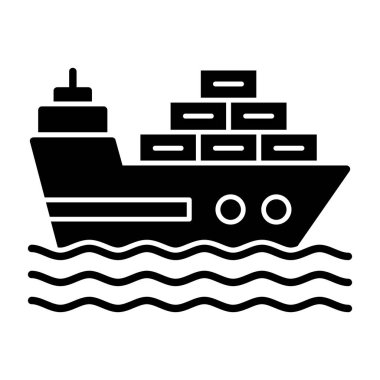 ship icon, vector illustration simple design