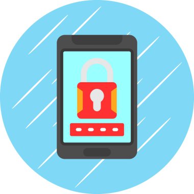 akıllı telefon güvenlik simgesi, vektör illüstrasyonu 