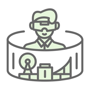 vr gerçeklik çizgisi simgesi, konsept illüstrasyon