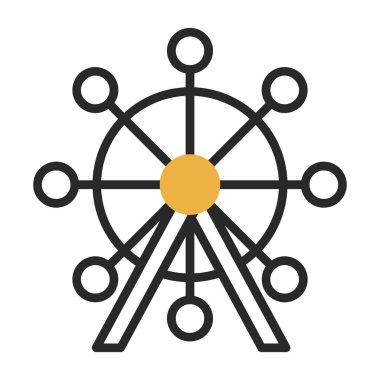 Dönme dolap ağ simgesi, vektör illüstrasyonu 