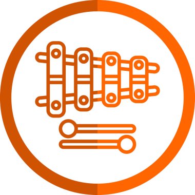 Kırmızı ksilofon vektör çizimi basit tasarım