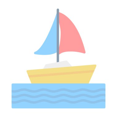 Yelkenli. Web simgesi basit illüstrasyon