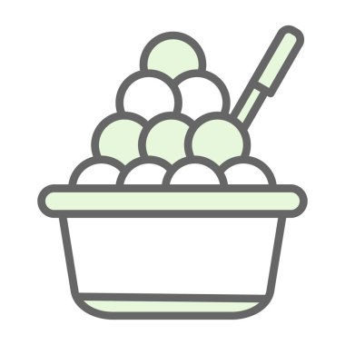 Köfteli kase, vektör çizimi 