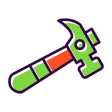 Çekiç simgesi, vektör illüstrasyonu basit tasarım