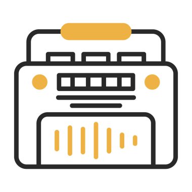 Retro radyo ikonu. Basit vektör illüstrasyonu