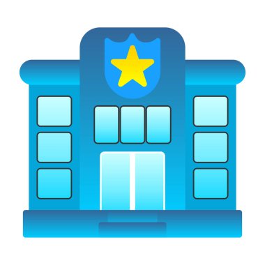 Polis karakolu web simgesi, vektör illüstrasyonu 