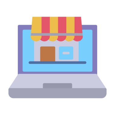 Online alışveriş renkli vektör simgesi