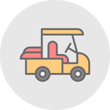 Golf Arabası simgesinin vektör illüstrasyonu