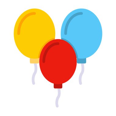 Üç balon. Web simgesi basit illüstrasyon 