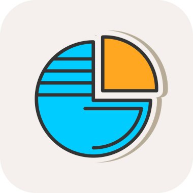 Pasta grafiği simgesinin vektör çizimi 