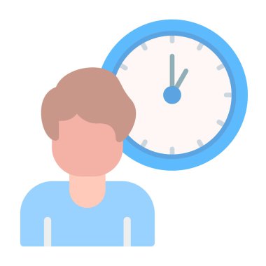 Zaman yönetimi renkli vektör simgesi.