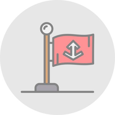 Basit bayrak vektör çizgisi simgesi 