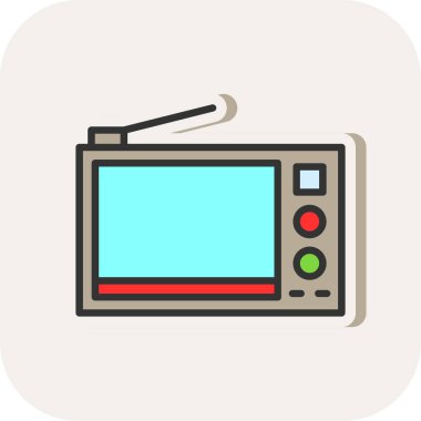 televizyon web simgesi vektör illüstrasyonu