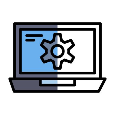 dizüstü bilgisayar simgesi, vektör illüstrasyonu basit tasarım