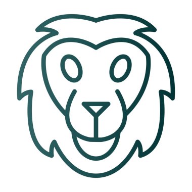 Aslan başı simgesi, vektör illüstrasyonu basit tasarım