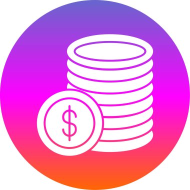 Bozuk para dolar ikonu vektör illüstrasyonu