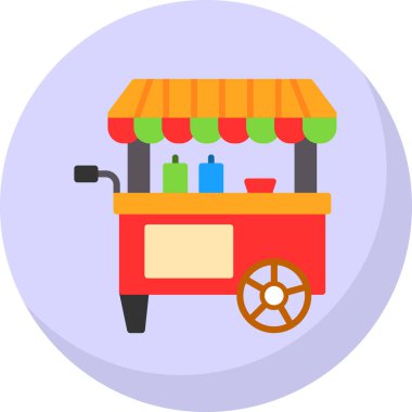 Basit yemek arabası simgesi, vektör illüstrasyonu