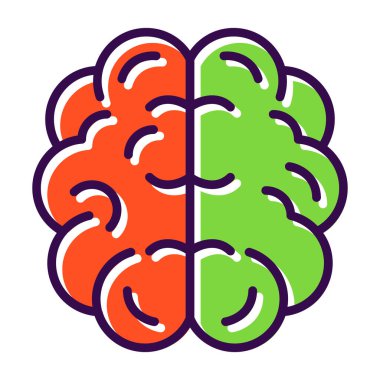 Beyin simgesi, vektör illüstrasyonu 