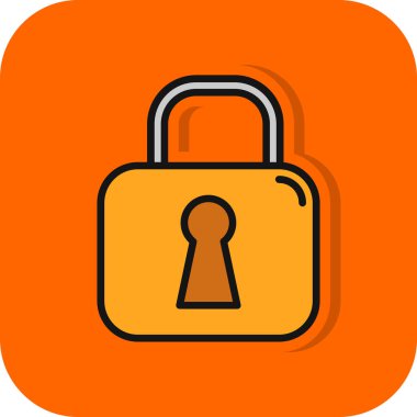 Asma kilit. Web simgesi basit illüstrasyon 