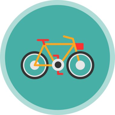 bisiklet düz simgesi, vektör illüstrasyonu