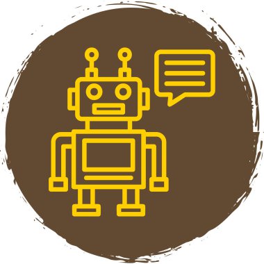 Moda Biçimli Robot Simgesi İzole Arkaplan