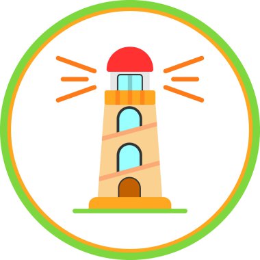 Deniz feneri. Web simgesi basit illüstrasyon