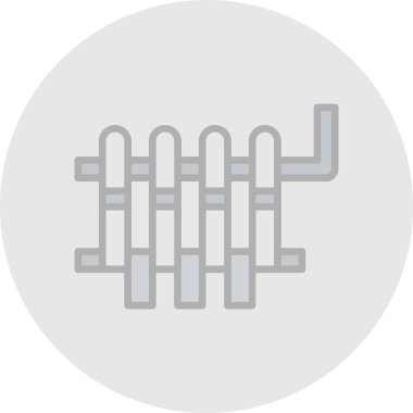 radyatör ağ simgesi, vektör illüstrasyonu