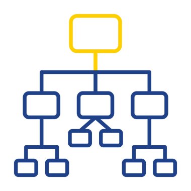 hiyerarşi grafik vektör çizgisi simgesi. özet vektör simgesi.