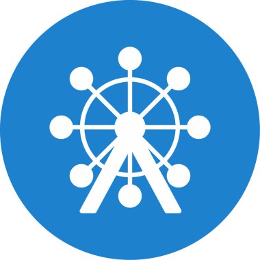 Dönme dolap ağ simgesi, vektör illüstrasyonu 